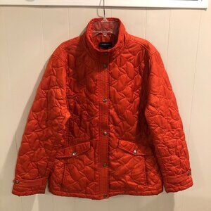 Lands' End Orange/Rust Quilted Jacket, Size L/P (14-16)